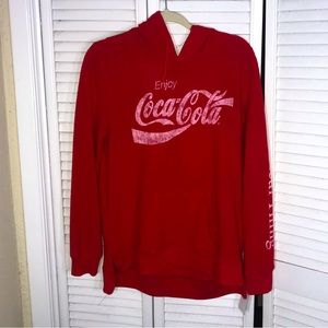 Coca Cola Graphic Pullover Hoodie With Pocket